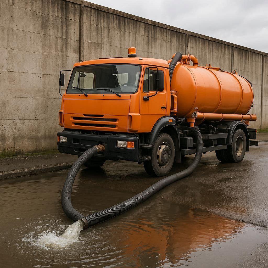 Откачка воды в Луге