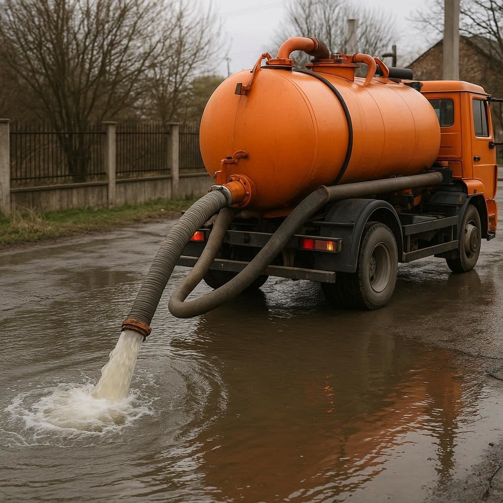 Откачка воды в Луге